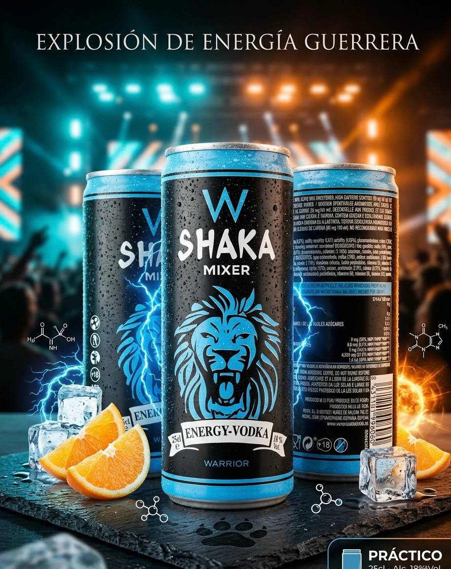 Shaka Warrior Mixer (Vodka + Energy) 25cl
