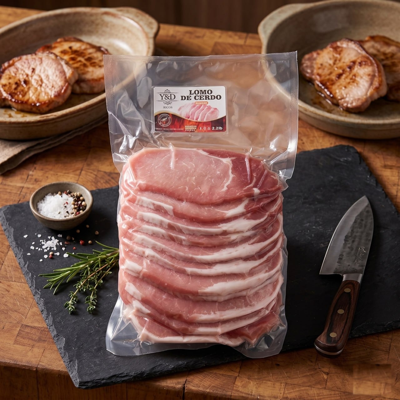 Lomo de Cerdo en Lonjas Y&D Ricos - 2.2 lb